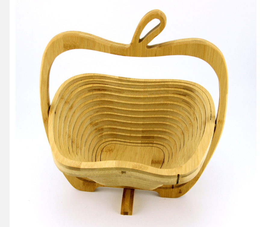The bamboo wood apple shaped basket will also look very stylish on its own as a centerpiece. 