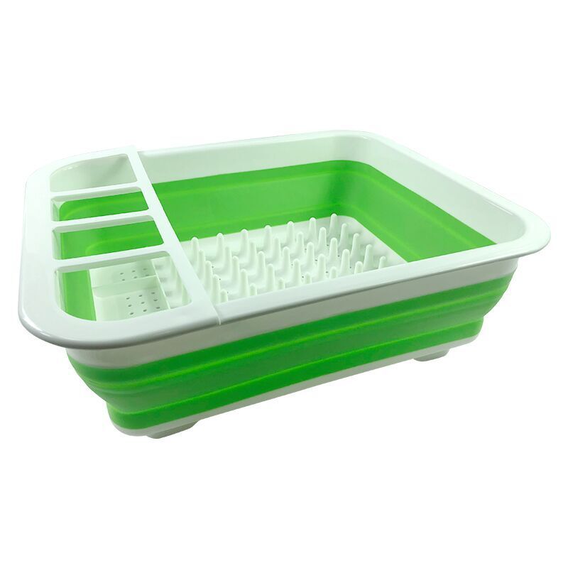 Our dish drying rack is available in green and in grey