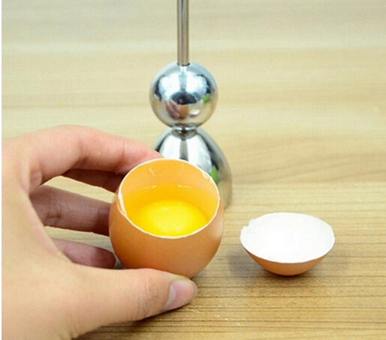 You can use the egg shell cracker to cut open  raw, soft and hard boiled eggs 