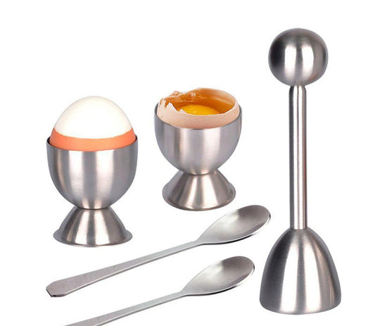 The shell cracker cleanly cuts off the top of your soft or hard boiled eggs. 
