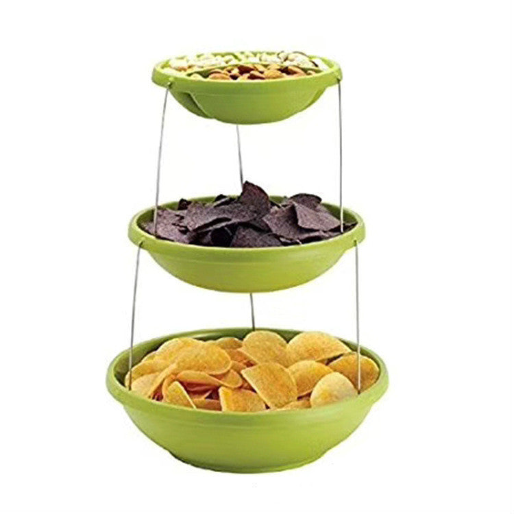 The foldable three tier bowl will display your fruit, bread and snacks in a stylish manner. 