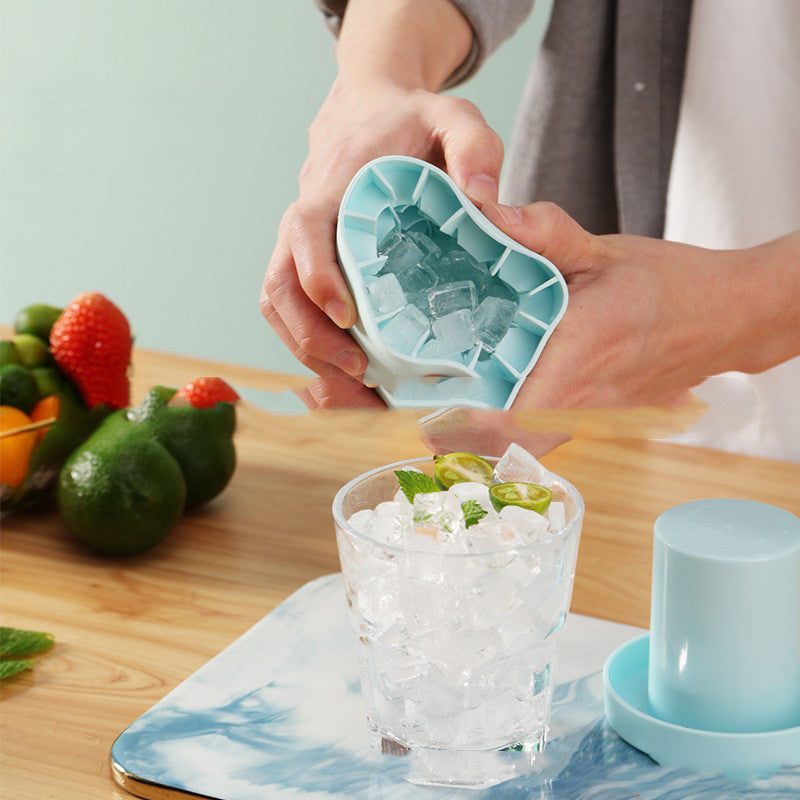 The ice cubes are easy to release from the mold. Just gently squeeze the sides and they will fall off. 