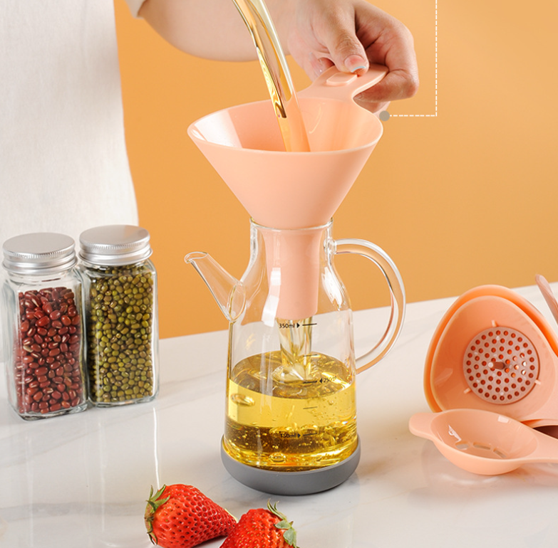 The funnels will aid you in decanting your liquids to another container