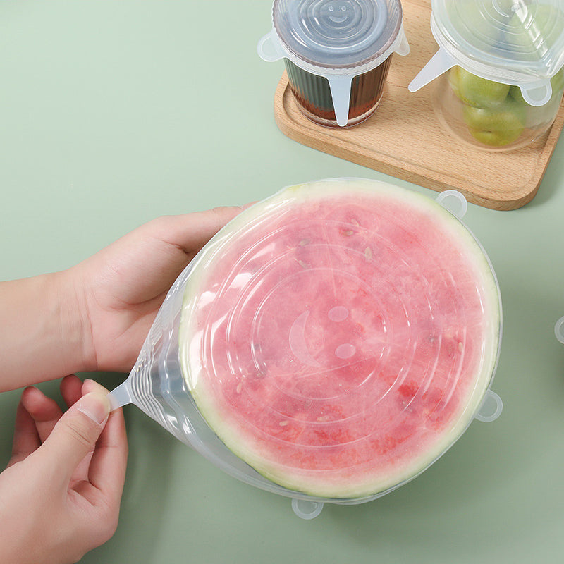 You can use the silicone stretch lids to cover containers and even directly on the fruit 
