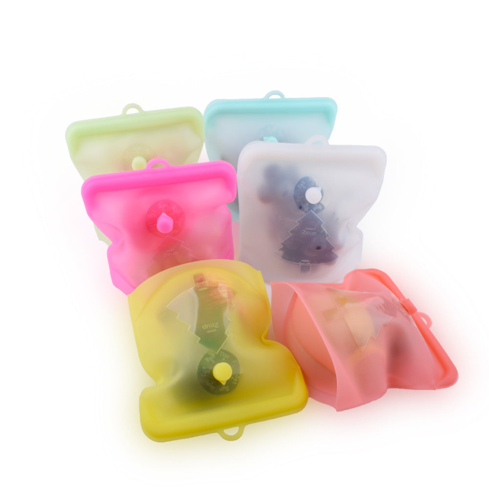 Strong and reusable silicone container bags for storing food