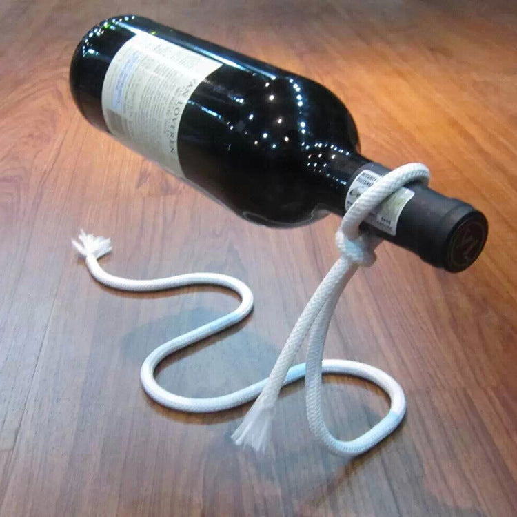 The floating rope wine holder will look great in your kitchen
