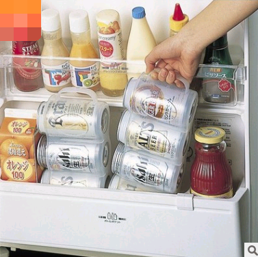 The can container will save you space in the fridge. Put them in the door compartment or on the shelves.