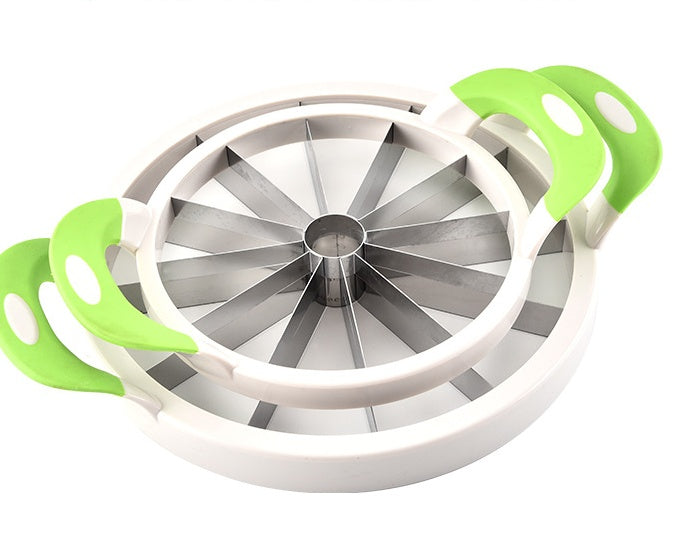 The melon slicer is available in two sizes, small and large. The large one is optimal for watermelons. 