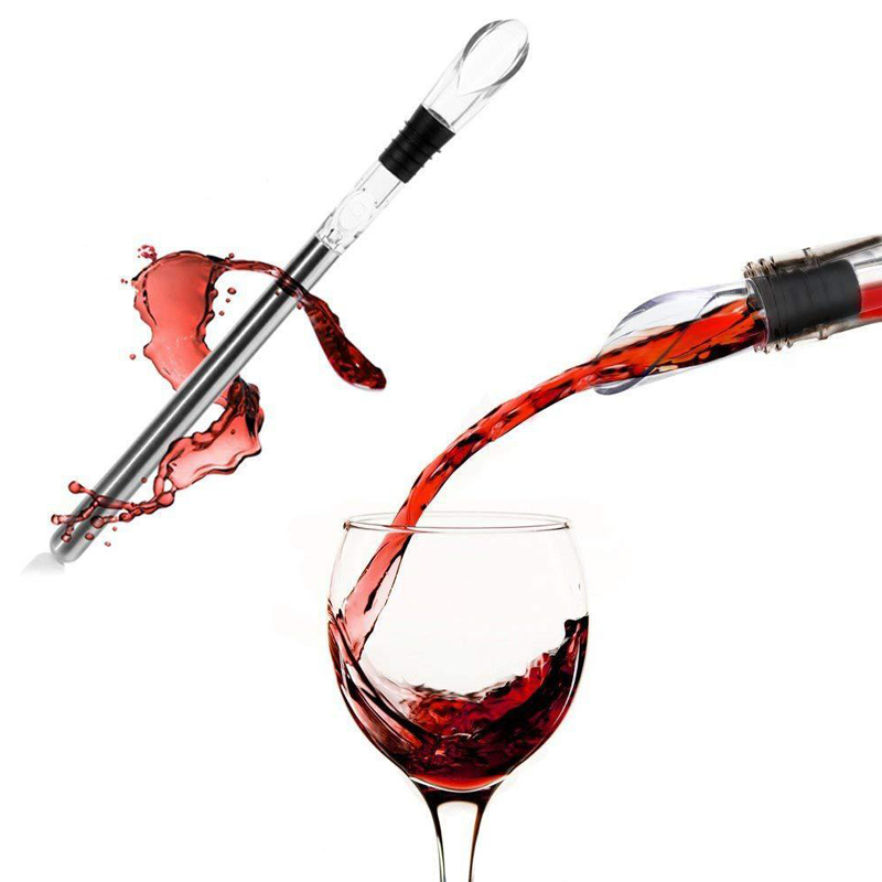 The wine chilling stick comes with a pourer making it easy to serve a glass of wine